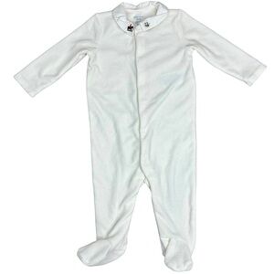 Ralph Lauren Embroidered Velour Footed Coverall Outfit